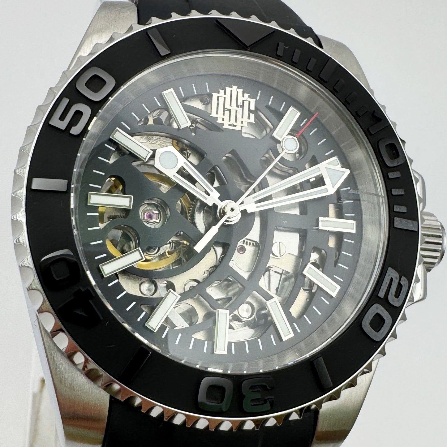 BLACK SKELETON DIVER ON SPORT STRAP