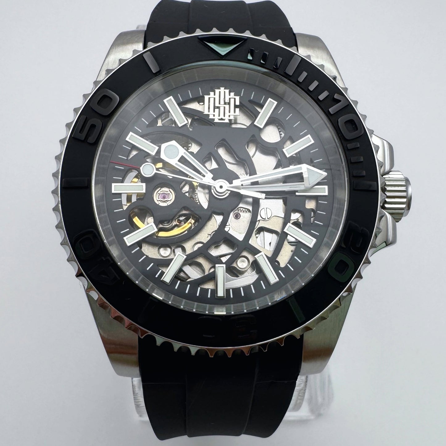 BLACK SKELETON DIVER ON SPORT STRAP