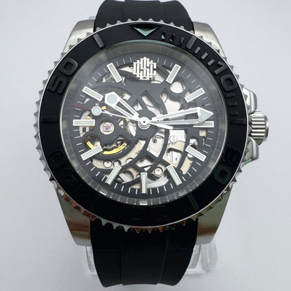 BLACK SKELETON DIVER ON SPORT STRAP