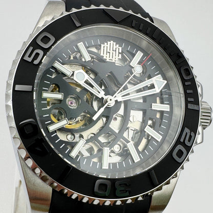 BLACK SKELETON DIVER ON SPORT STRAP